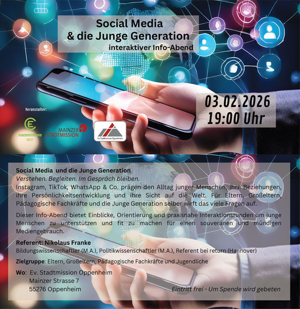 Social Media & und die Junge Generation - interaktiver Info-Abend am 3. Februar 2026