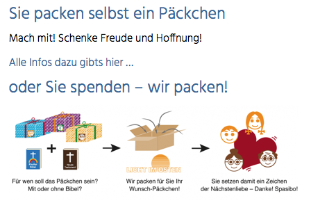 Ein Päckchen Liebe schenken - Wir sind Sammelstelle